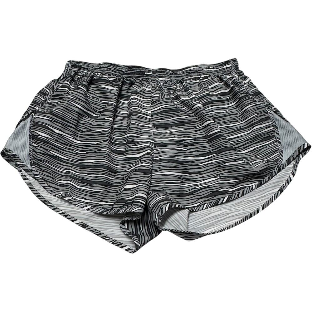 Nike Dri-Fit Lined Running Shorts Black White Gray Large